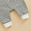 Striped Button Hoodie Romper