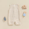 Plaid Button Boy Romper