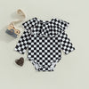 Ruffled Collar Checker Onesie