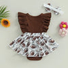 Brown Floral Football Dress & Headband