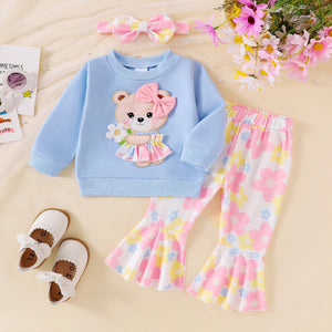 Beary Cute Floral Outfit & Headband