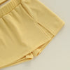 Ribbed Flower Button Skort Outfit