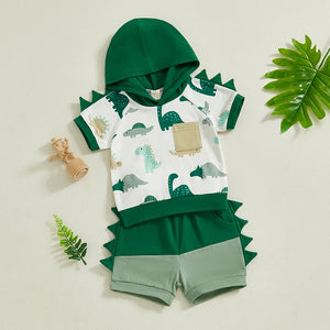 Spikey Dinosaur Hooded T-shirt & Shorts