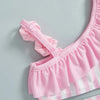 Pink Rose Striped Bikini