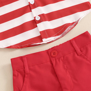 USA Flag Button Up Shirt & Shorts