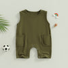 Solid Simon Pocket Romper