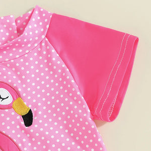 Polka Dot Flamingo Swimsuit