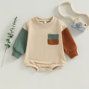 Color Patch Long Sleeve Onesie