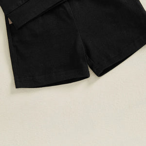 Solid Hoodie Top & Shorts