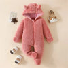 Fuzzy Footie Bear Ear Romper