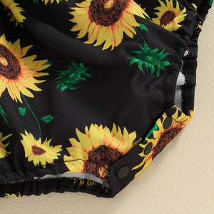 Off Shoulder Sunflower Romper & Headband