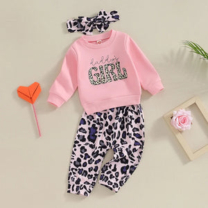 Pink Daddy's Girl Leopard Print Outfit