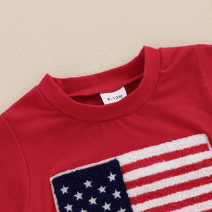 USA Fuzzy Flag T-shirt & Shorts
