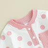 Ribbed Polka Dot Knee Patch Outfit