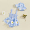 Plaid Daisy Dress & Sun Hat