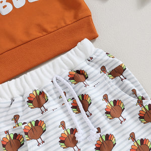 Striped Gobble Thanksgiving Outfit