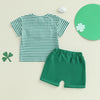 Three Little Clovers Striped Outfit