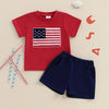 USA Fuzzy Flag T-shirt & Shorts
