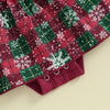 Plaid Snowflake Romper Dress & Headband