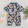 Western Boy Collared Romper