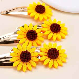 6 Pack Sunflower Hair Clips