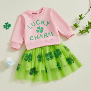 Lucky Charm Sequins Skirt Outfit