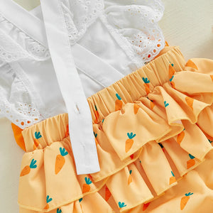 Lace Carrot Easter Romper & Headband