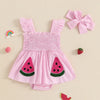 Plaid Watermelon Ruffle Dress & Bow
