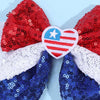 USA Heart Bow Clip