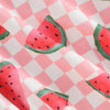 Hooded Checker Watermelon Swimsuit Cover Up