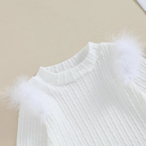 Felix Fur Knit Top & Plaid Skirt