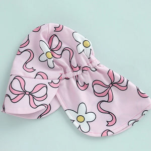 Summer Pink Long Sleeve Swimsuit & Hat