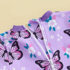 Floral Butterfly Long Sleeve Ruffle Swimsuit