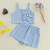 Ribbed Flower Button Skort Outfit
