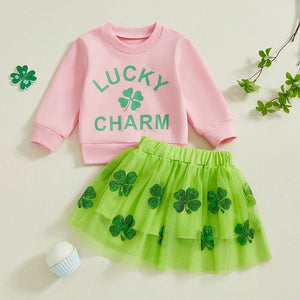 Lucky Charm Sequins Skirt Outfit