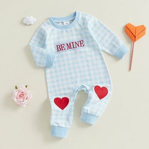 Be Mine Plaid Heart Onesie