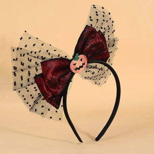 Lace Pumpkin Bow Headband