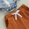 Plaid Hooded Romper & Shorts