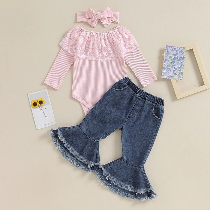 Lia Lace Bell Bottoms Outfit & Bow