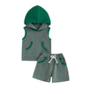 Solid Hoodie Top & Shorts