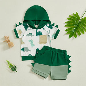 Spikey Dinosaur Hooded T-shirt & Shorts