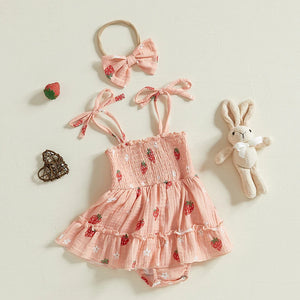 Summer Strawberry Flower Dress