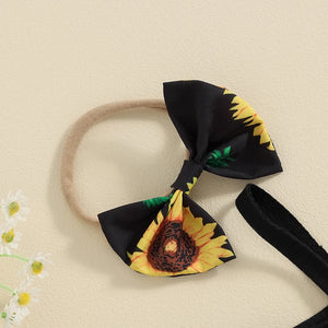 Off Shoulder Sunflower Romper & Headband