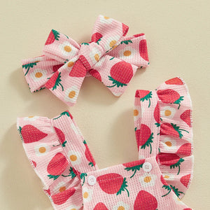 Fruity Floral Ruffle Romper & Bow
