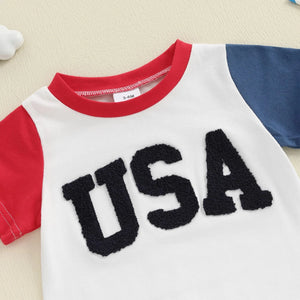 USA Color Patch Romper