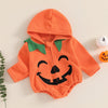 Smiling Pumpkin Hoodie Romper