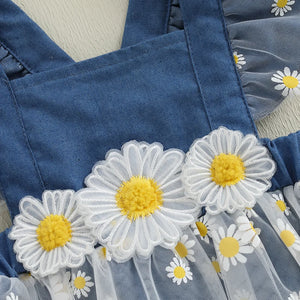 Denim Lace Daisy Dress & Headband