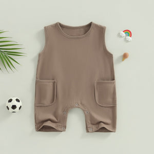 Solid Simon Pocket Romper