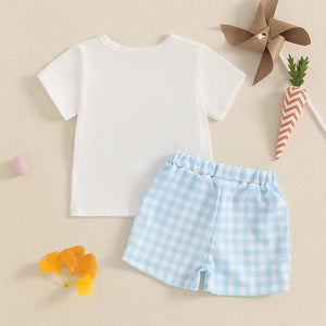 Plaid Floppy Bunny T-shirt & Shorts