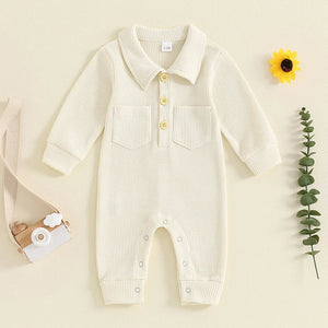 Solid Collared Liam Romper